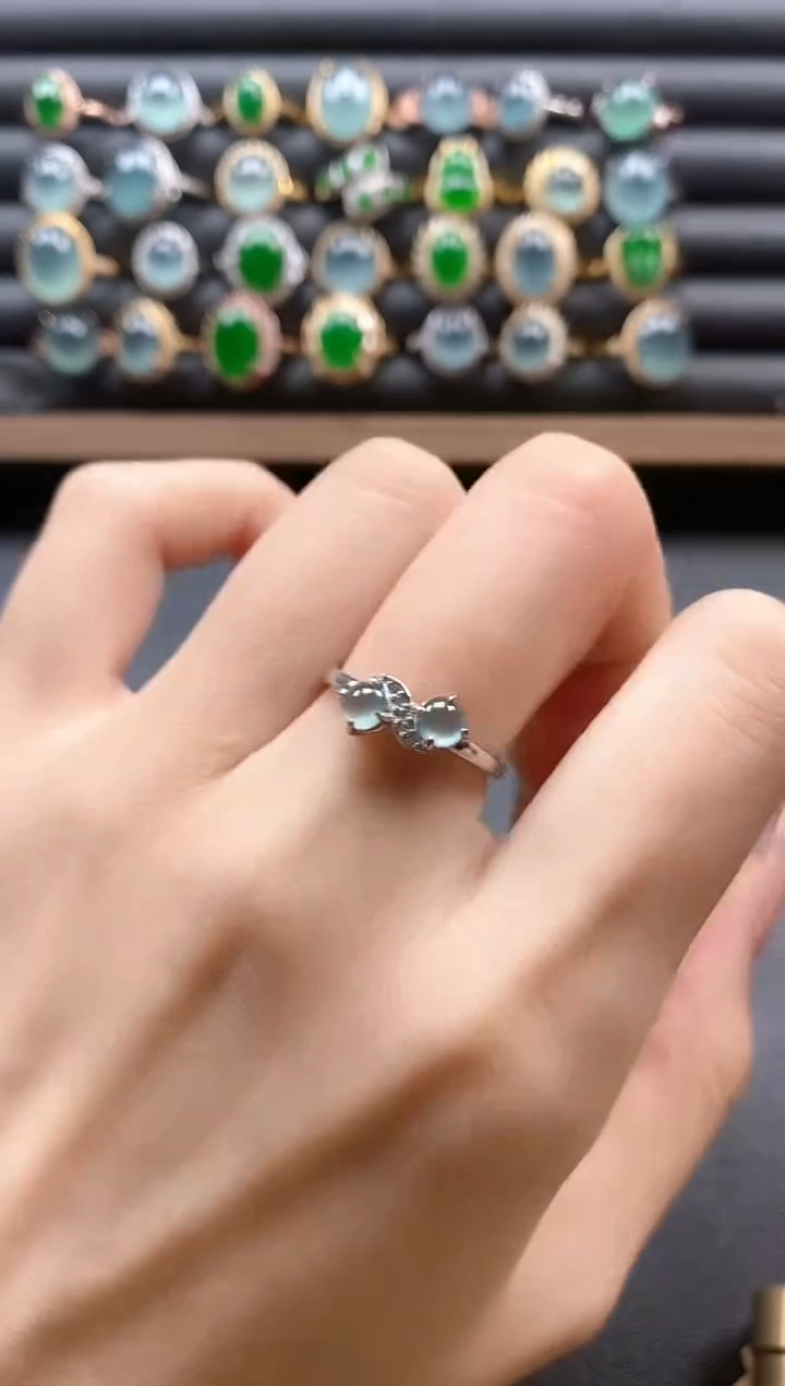 银S925镶嵌戒指翡翠51151