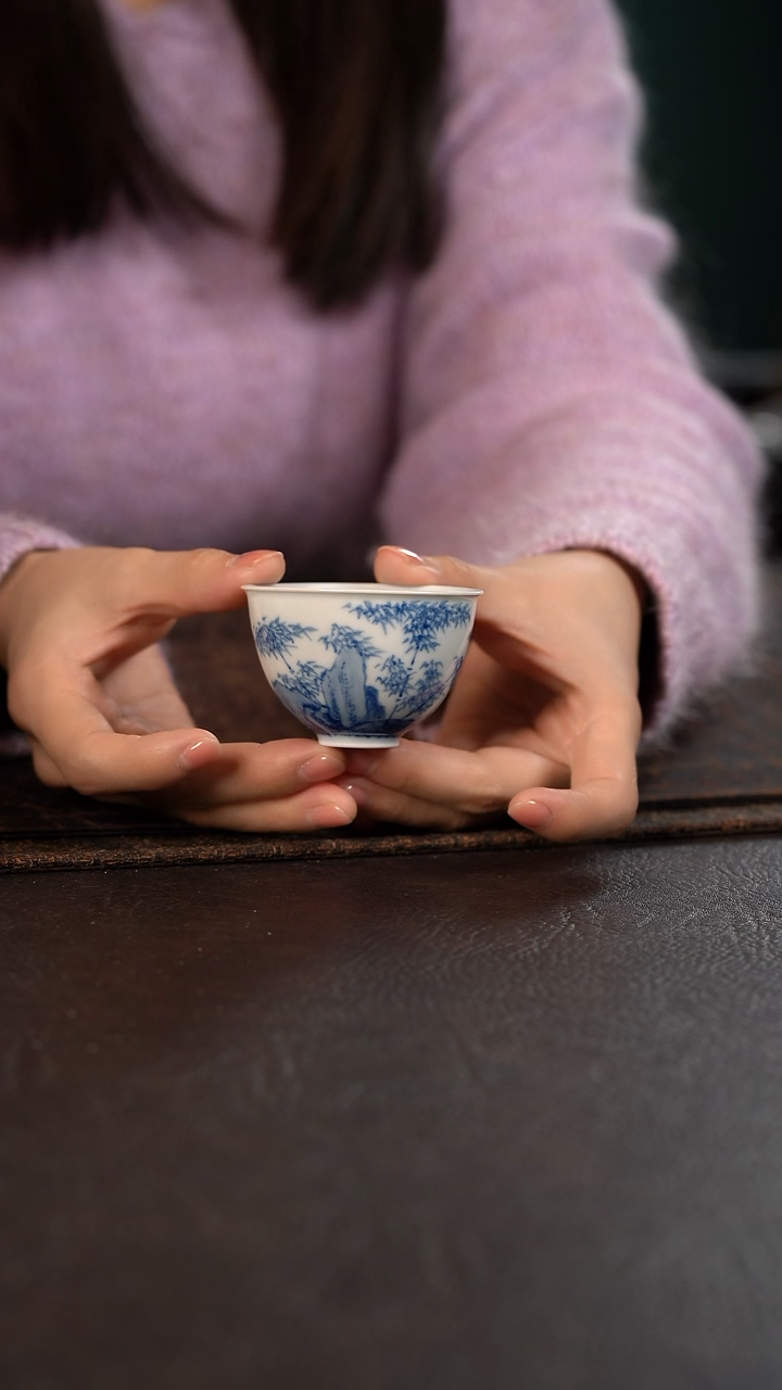 【闪购商品】杯HLX陶瓷灵石竹子小鸡心杯 随机