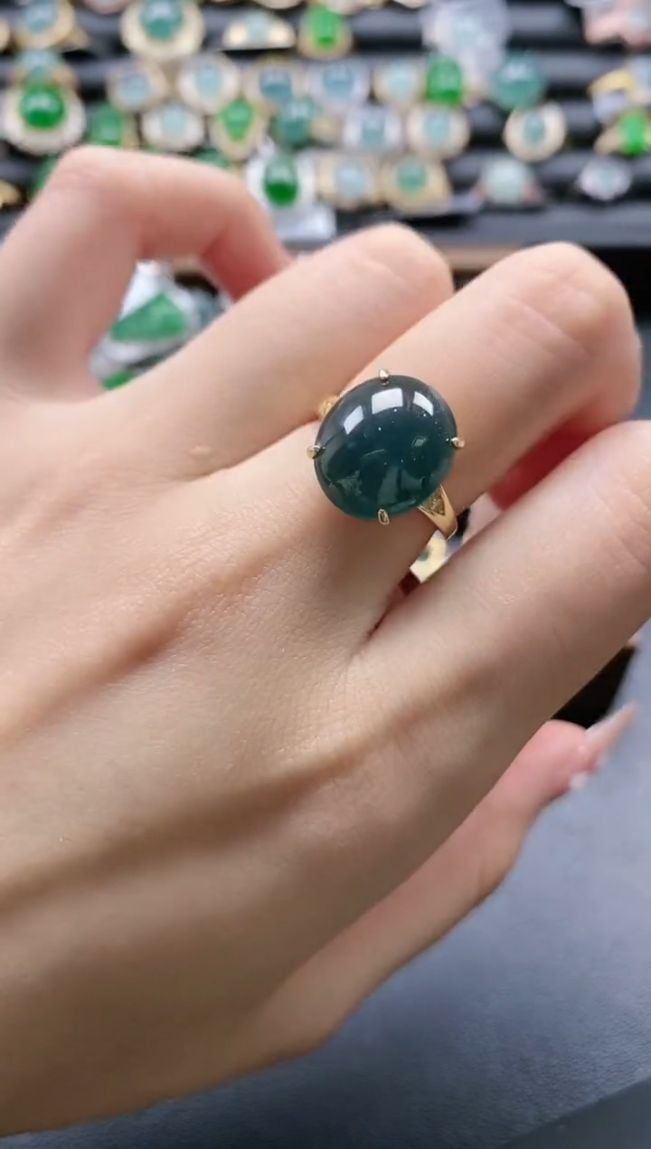 【闪购商品】翡翠戒指银S925镶嵌51511