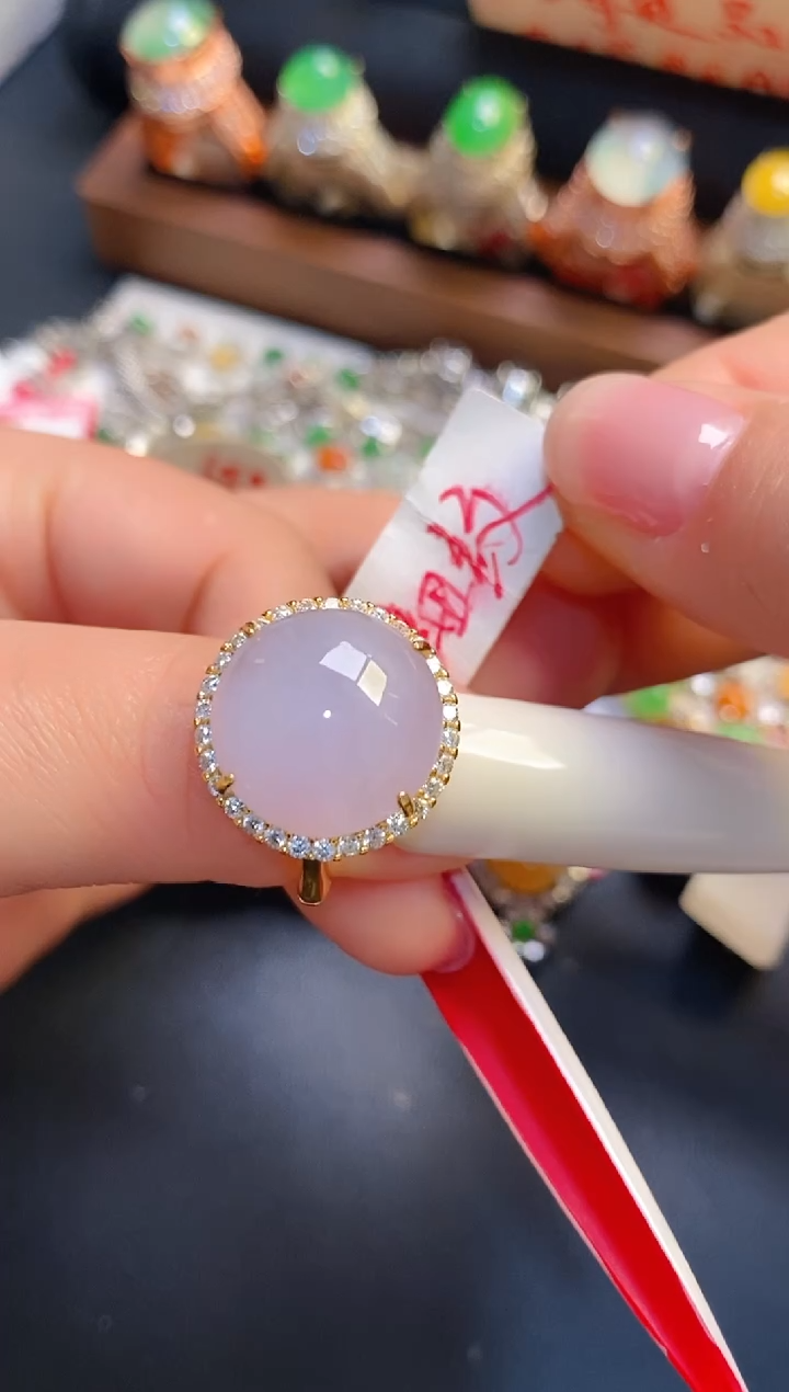 银S925镶嵌戒指翡翠天然