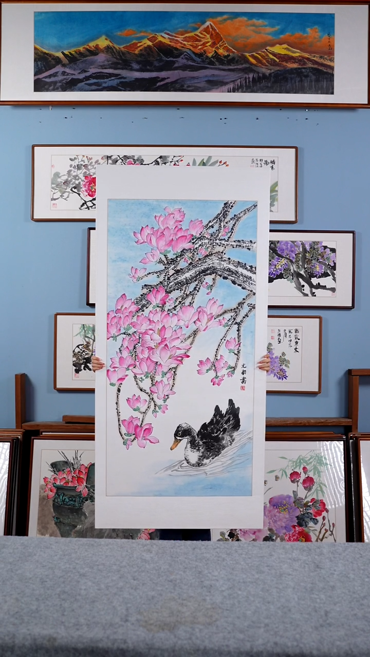 【闪购商品】国画张光南《玉兰》含框174*84