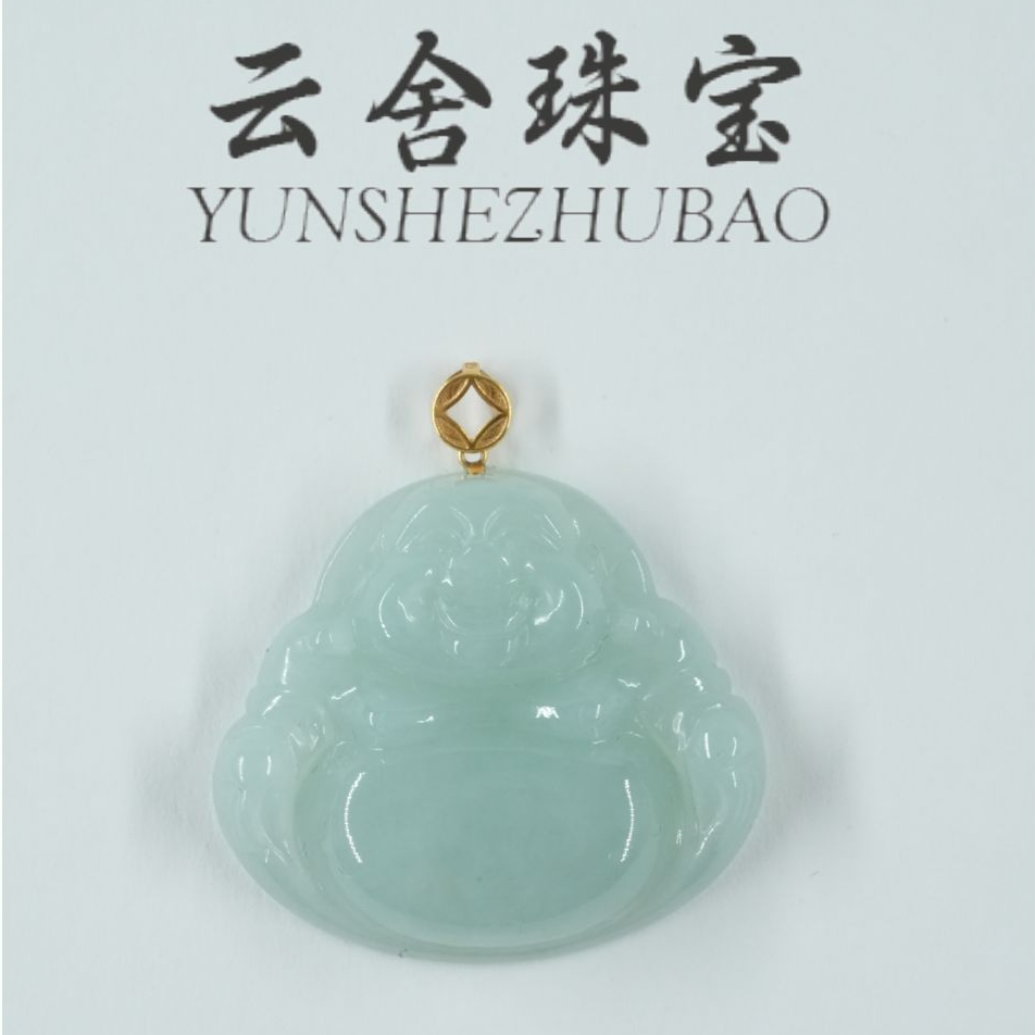 缅翡18k翡翠佛公-28x25mm-多样性发其一-ms50-1146