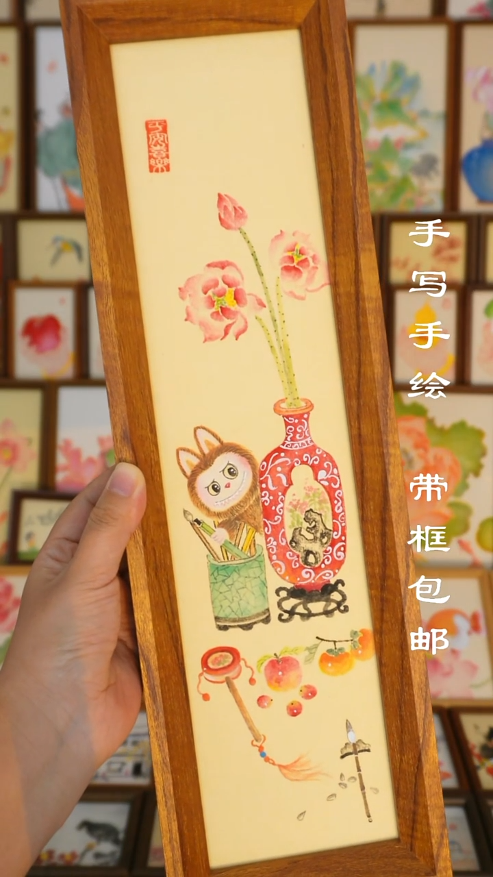 45*12浅色实木框 拉布布清供图