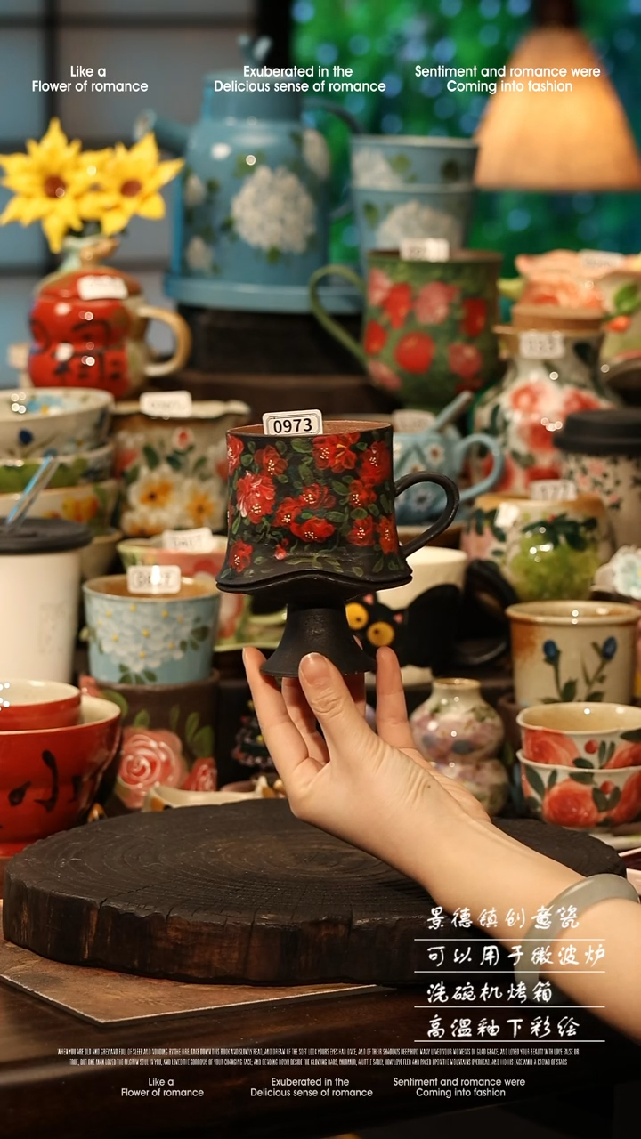 陶瓷景德镇高温釉下彩手工手绘款式