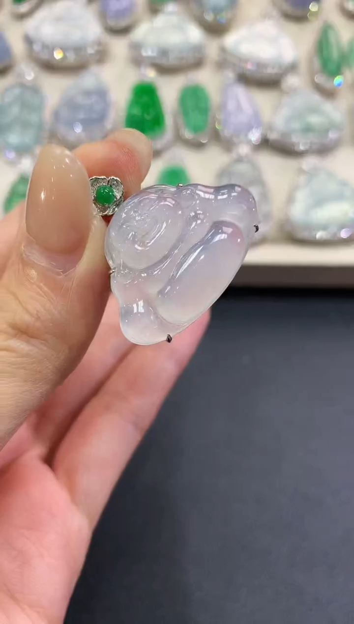 【闪购商品】翡翠吊坠(不含链)18K金镶嵌a101