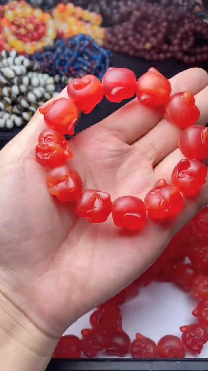 未镶嵌蜜蜡手串97    k21雕刻弥勒