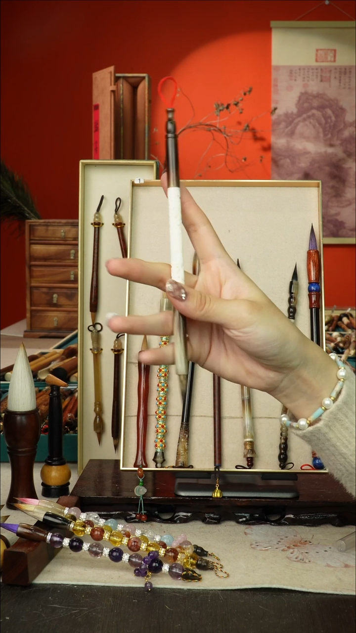 59号闪孤品高货毛笔链接 清水试笔 蘸墨不退