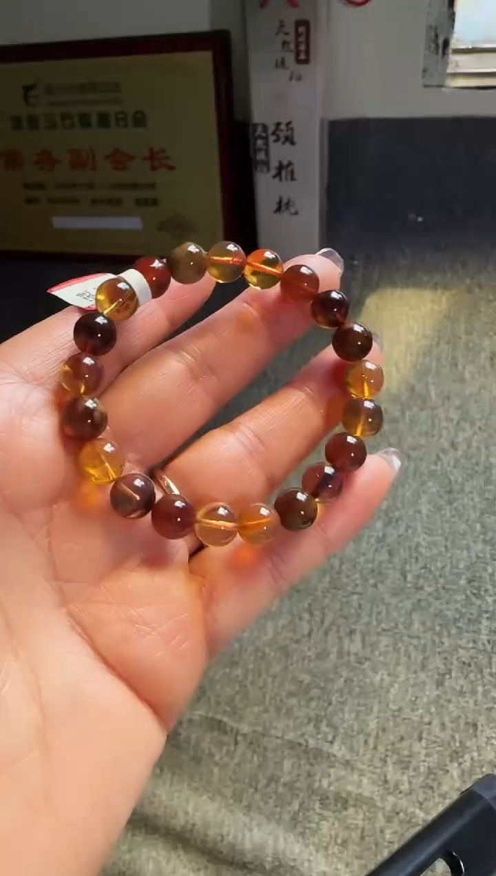 手串琥珀未镶嵌#47缅甸琥珀多宝手串8mm