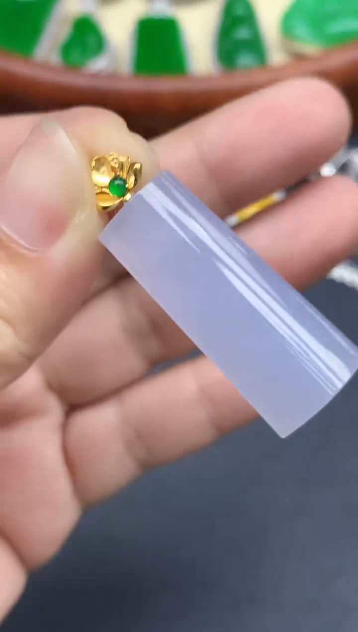 颈饰18K金镶嵌翡翠455-中国好珍宝