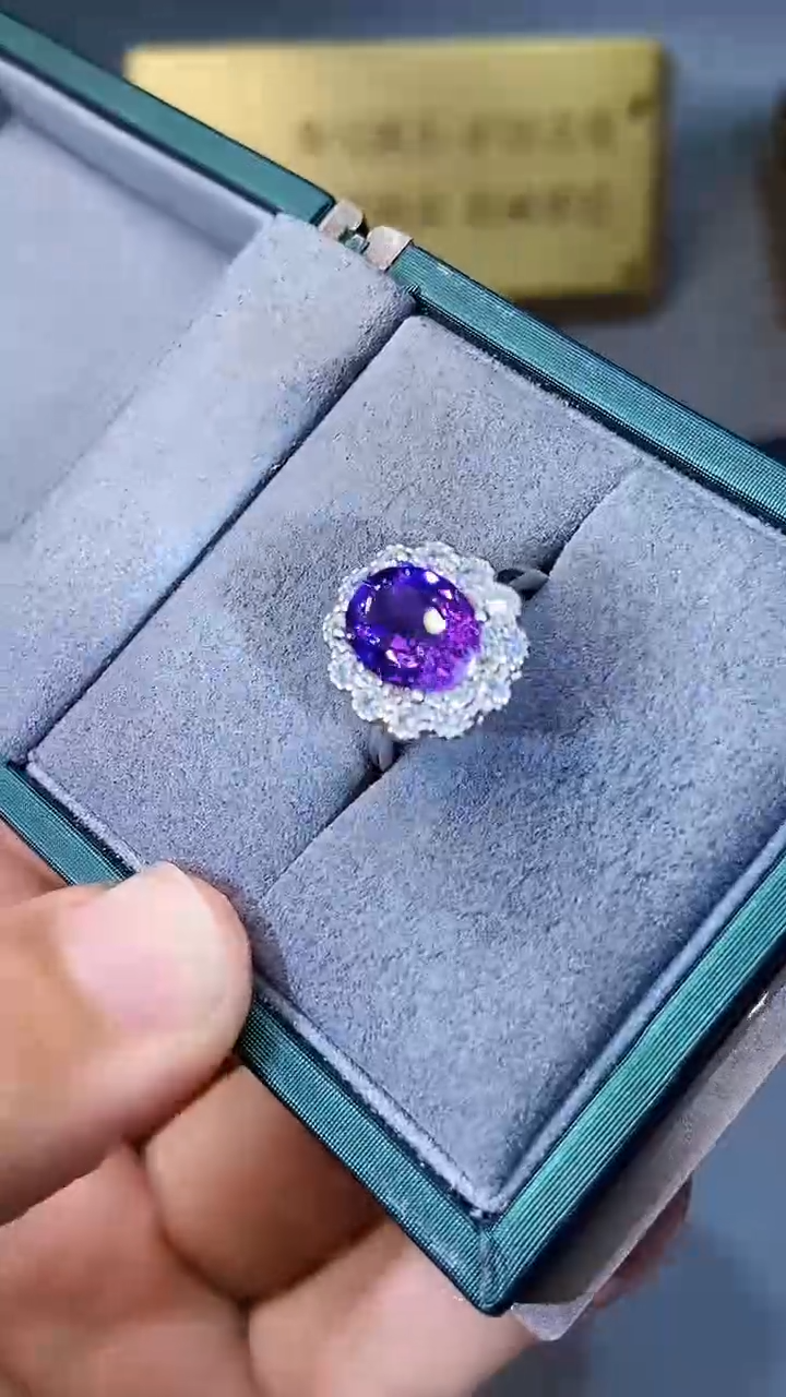 【闪购商品】紫晶戒指银S925镶嵌3544