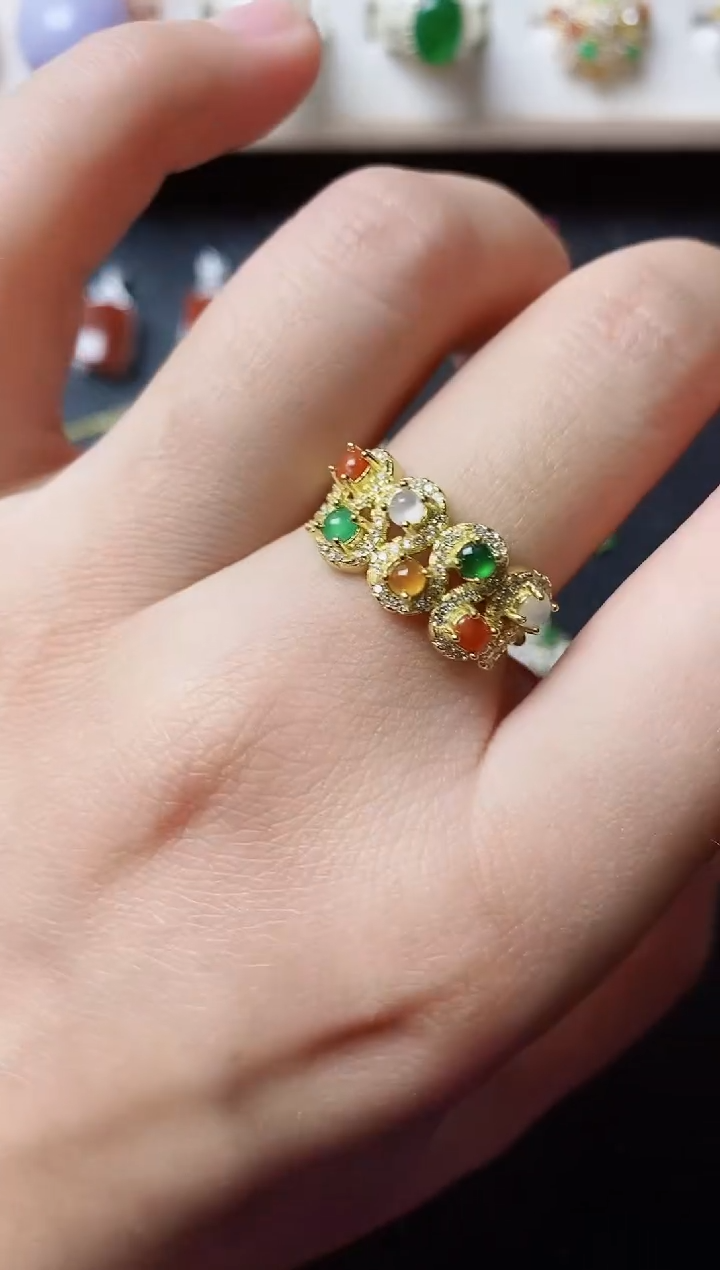 【闪购商品】翡翠戒指银S925镶嵌111111