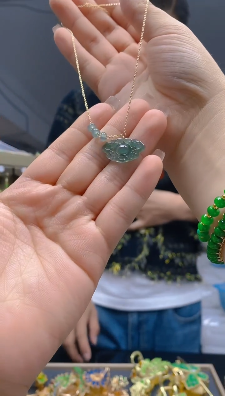 【闪购商品】翡翠耳饰合金318翡翠锁骨链