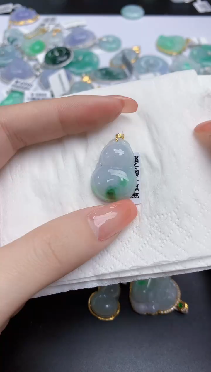 【闪购商品】翡翠颈饰18K金镶嵌天然缅甸翡翠A货