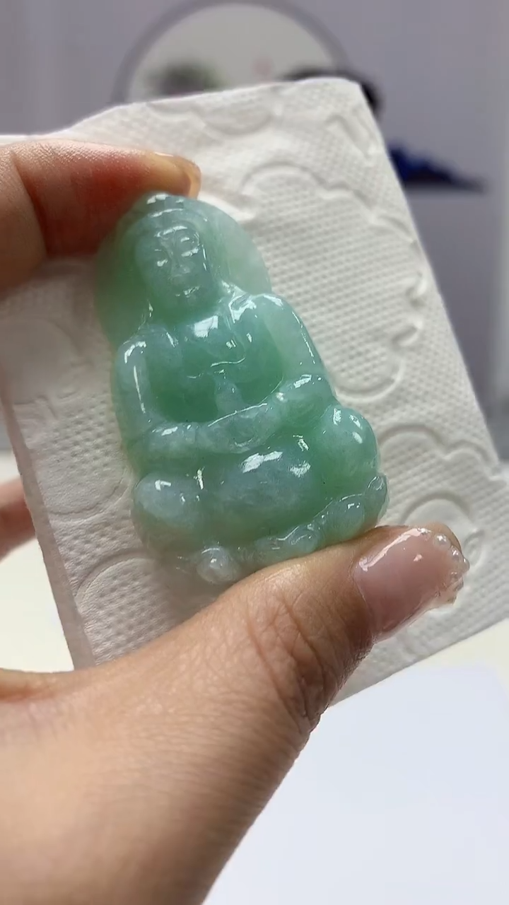 【闪购商品】定制翡翠未镶嵌5152ms-毛货观音50