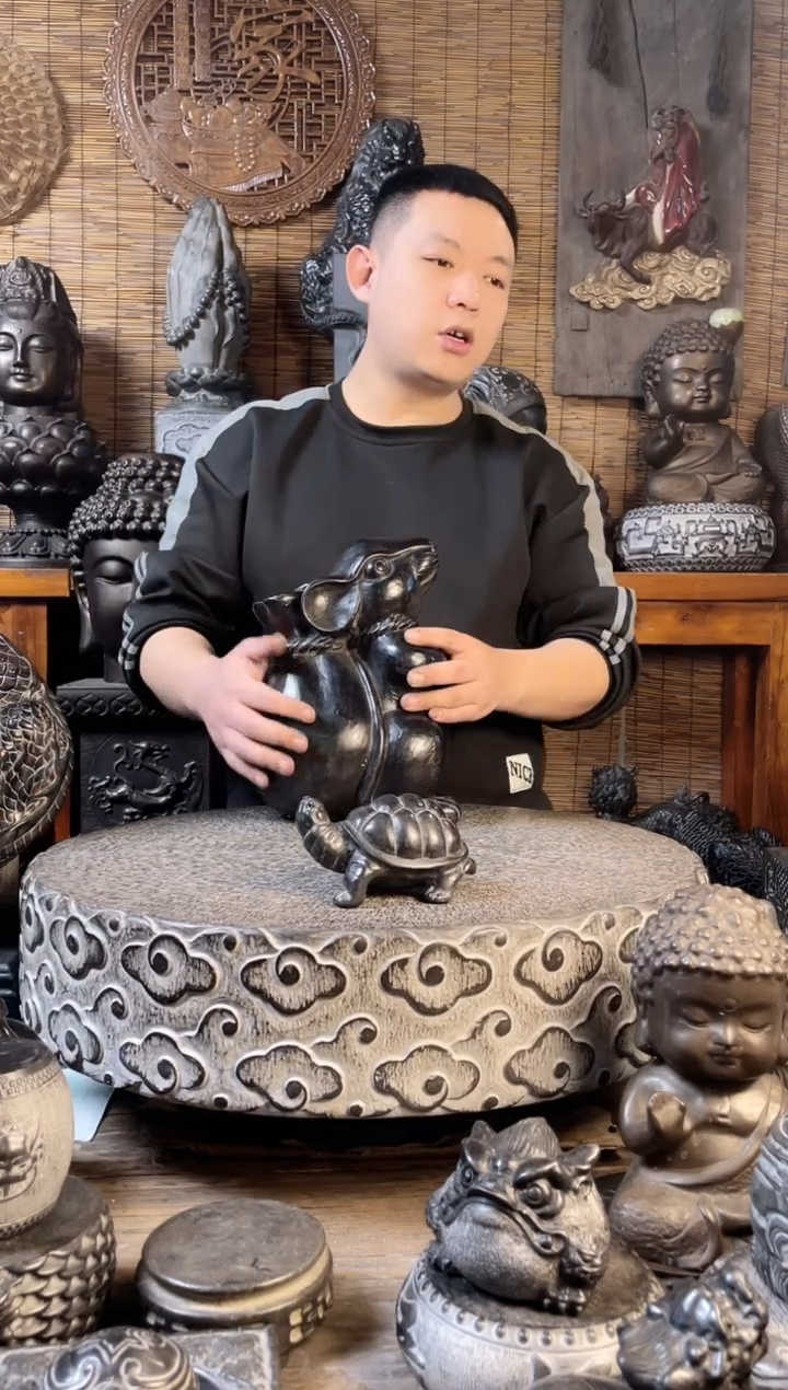 【闪购商品】13小乌龟天然青石雕刻