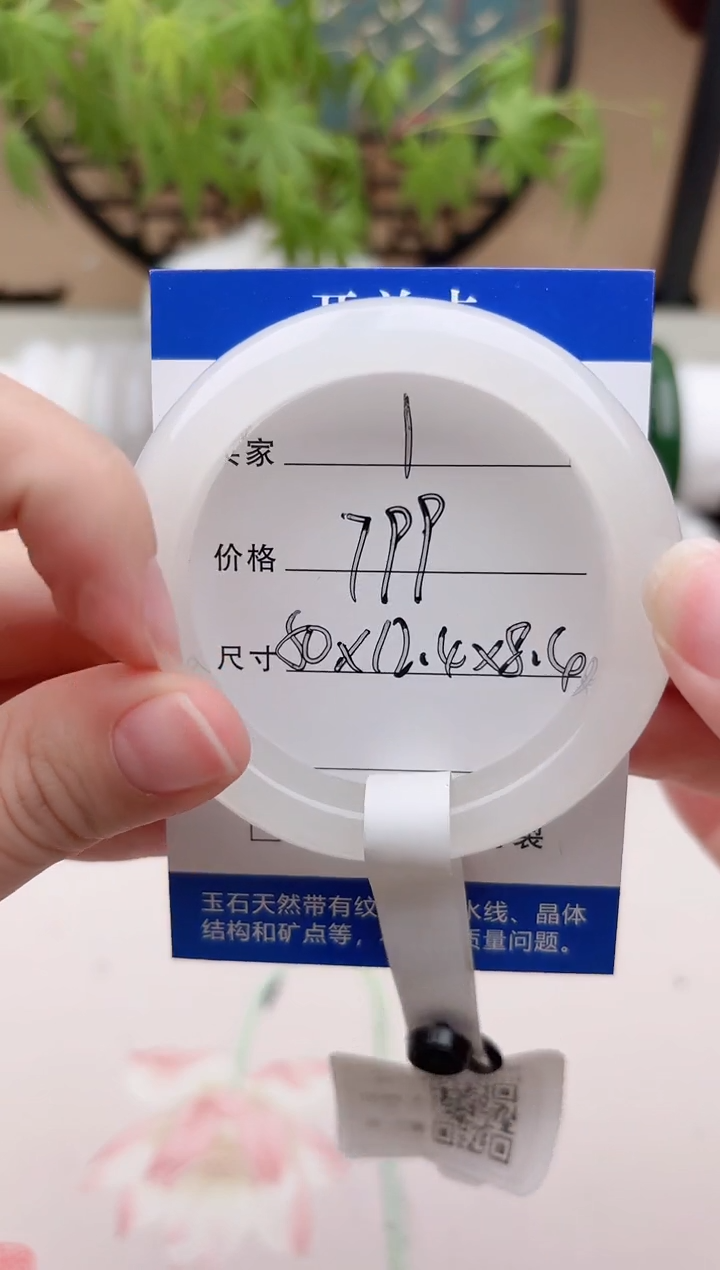 和田玉手镯未镶嵌冰白1
