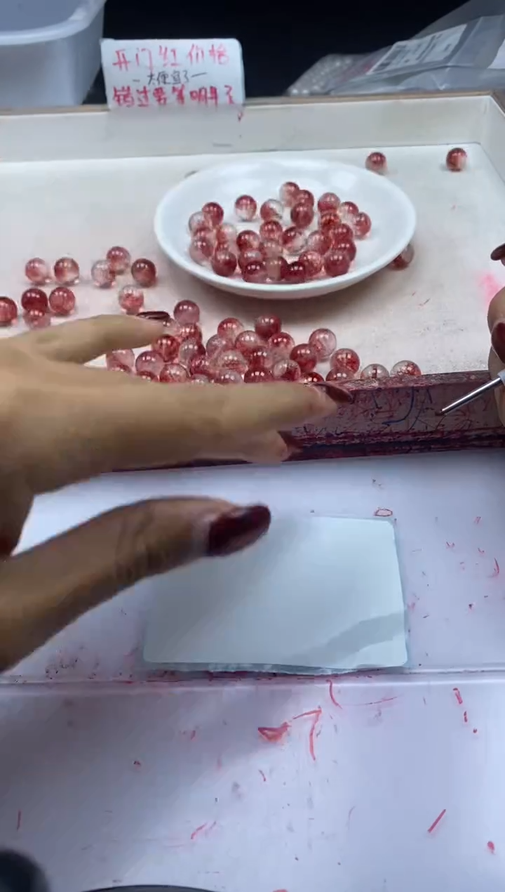 【闪购商品】水晶颈饰未镶嵌w148红幽灵烤色10mm*10颗