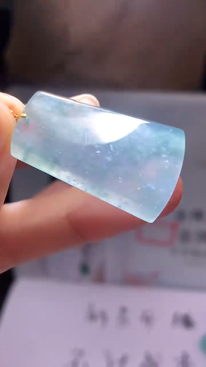 吊坠(不含链)18K金镶嵌翡翠A27