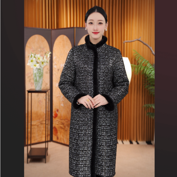 【国风古韵】高定款双面双穿皮毛一体大衣气质