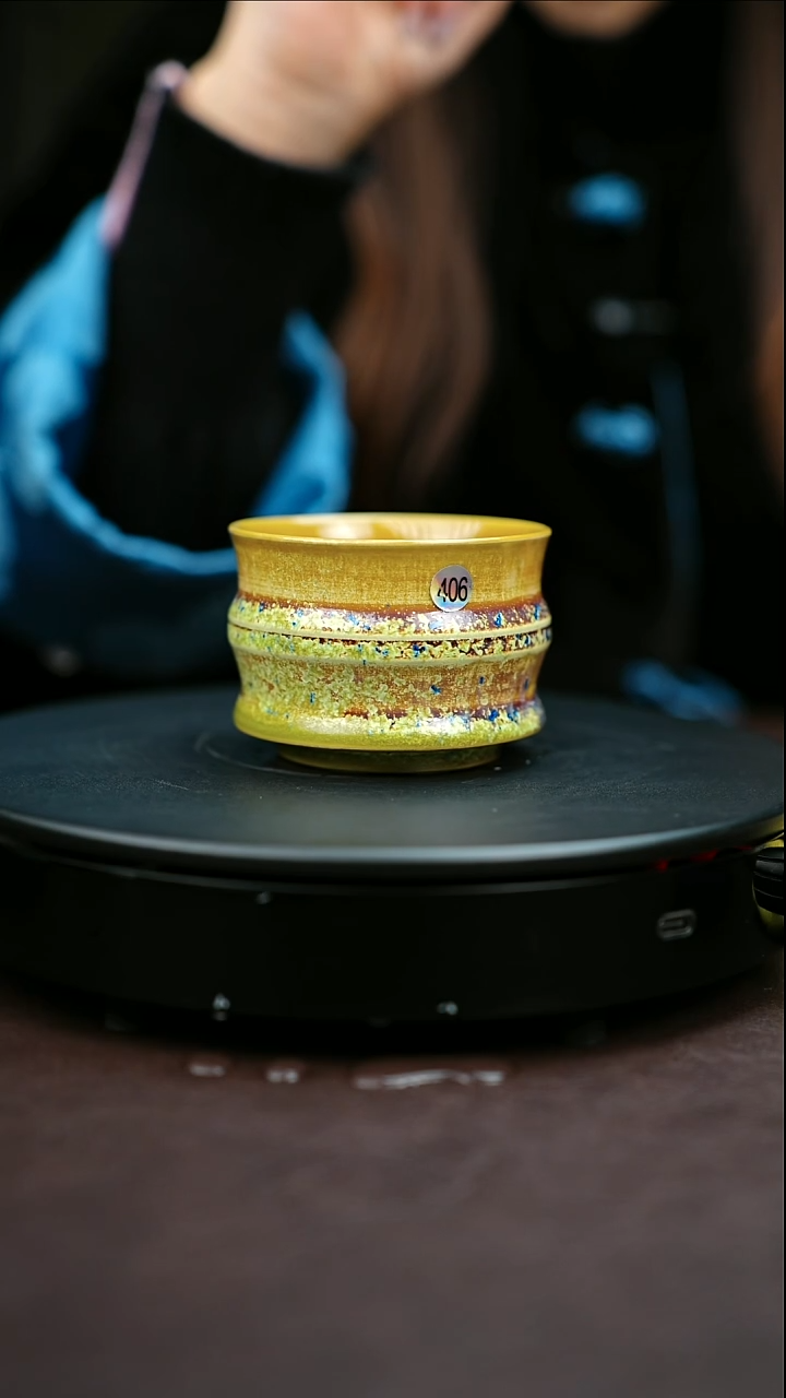 406#原矿钧瓷炉钧釉竹节杯