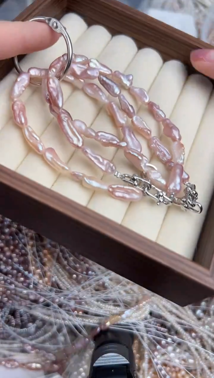 未镶嵌福利淡水珍珠无核*强光珍珠手链（再生）