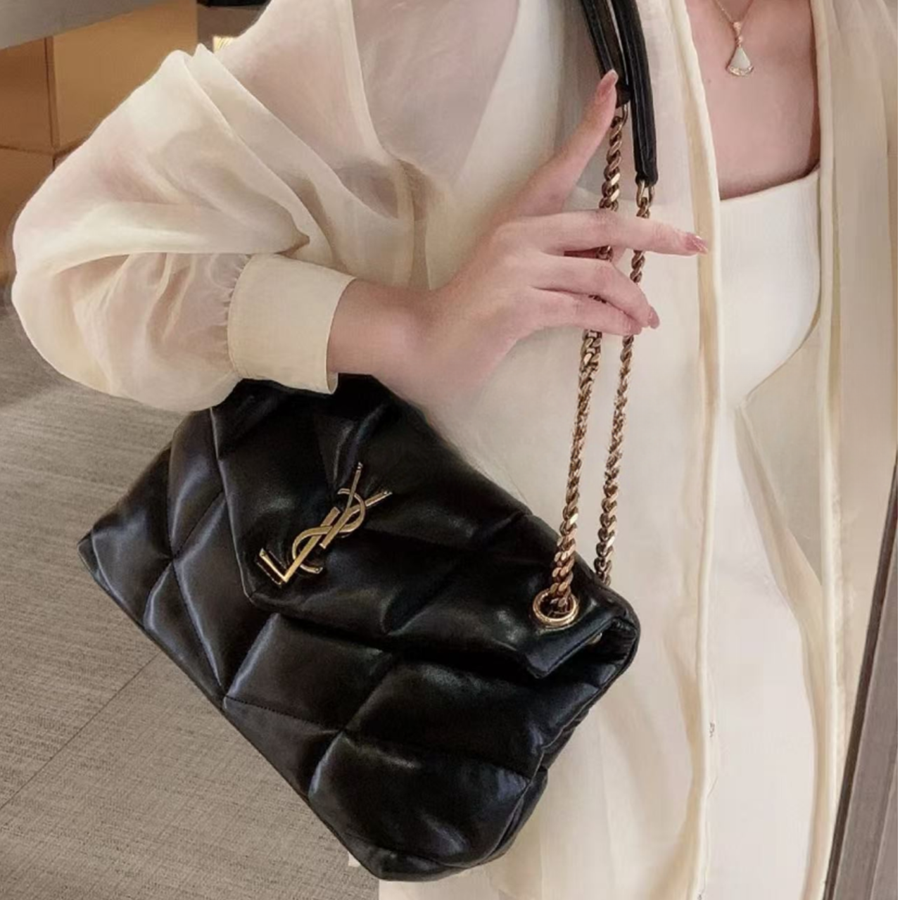 99新 YSL/圣罗兰 云朵中号黑金/99新/优选