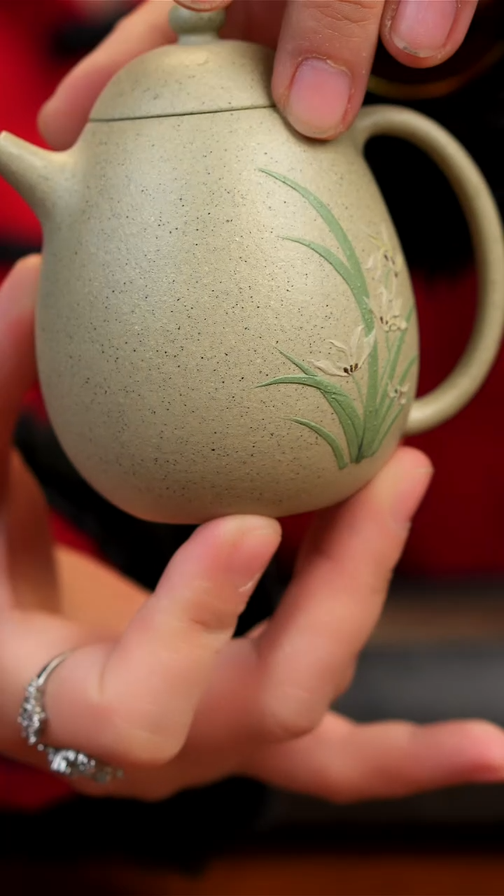 【闪购商品】紫砂茶壶本绿泥龙蛋 兰花