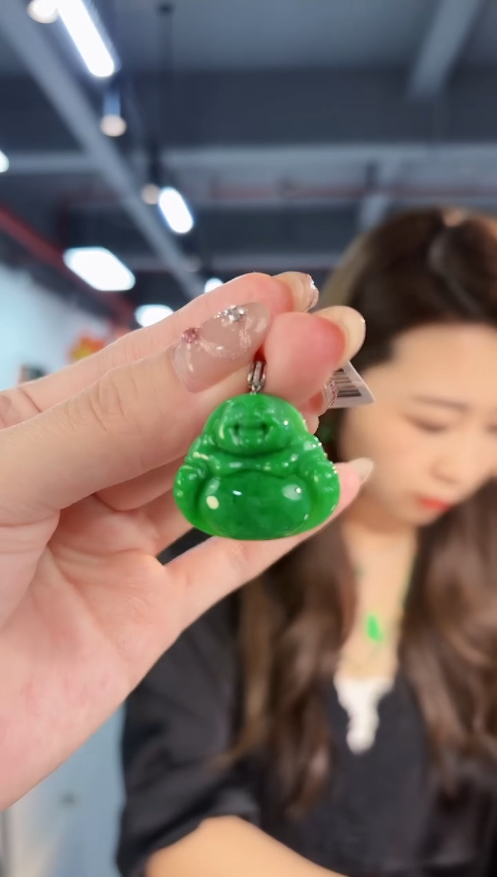 【闪购商品】翡翠颈饰18K金镶嵌缅料A货/支持复检/一件