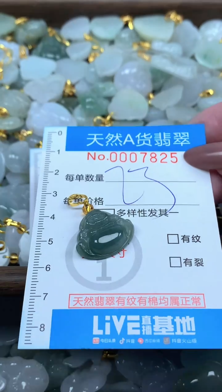 颈饰未镶嵌翡翠净货挂件-7825