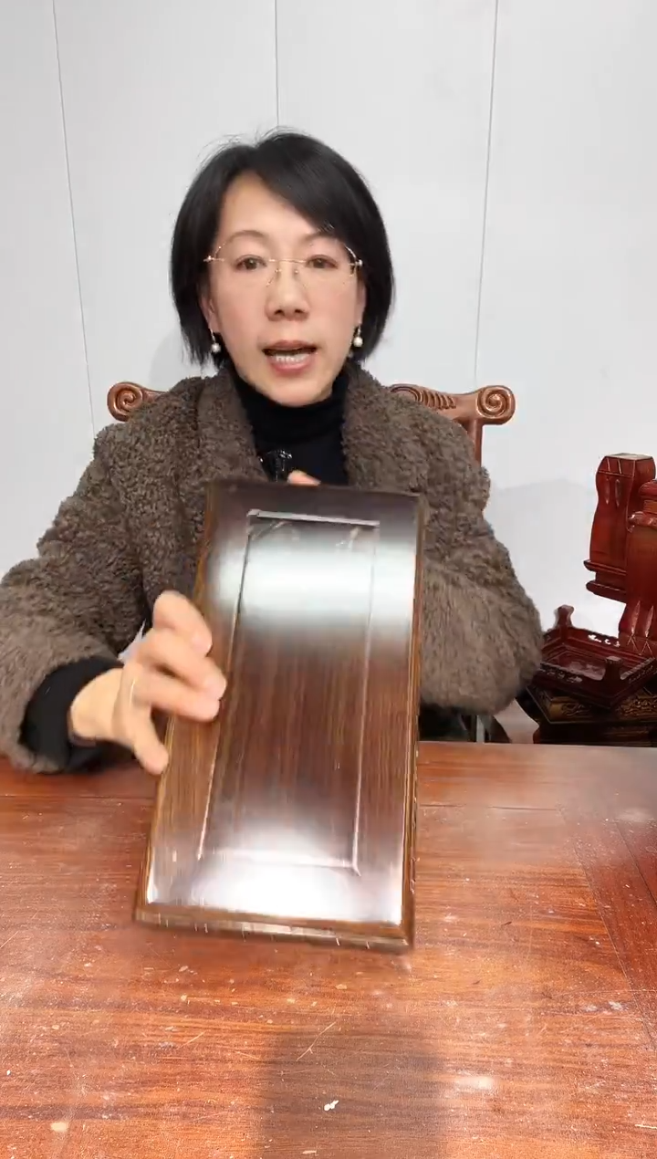 木笑*瑕疵处理花长方30*16*7黑色镂空雕花