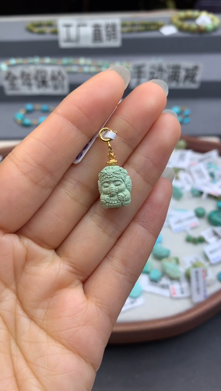 未镶嵌绿松石精工雕刻茜.G24