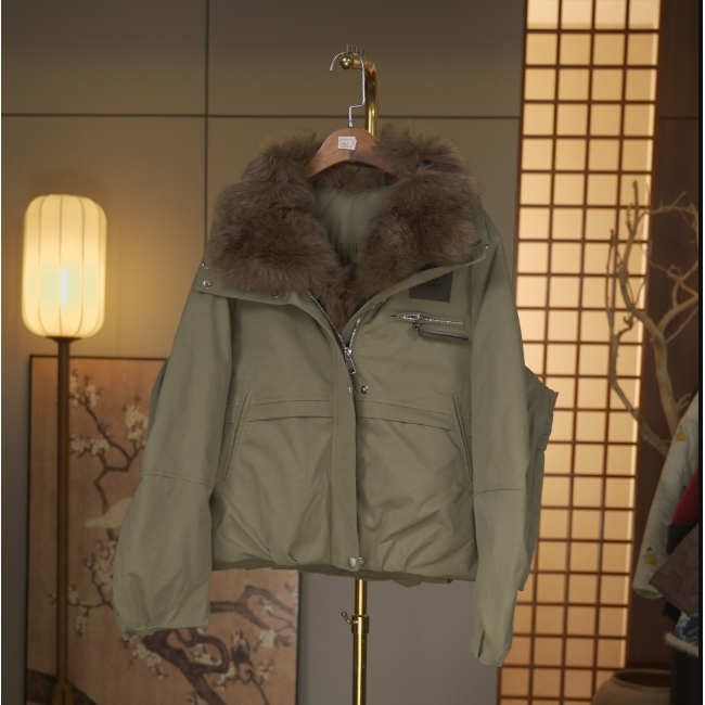 【游光钓月-外套】中式狐狸毛羽绒派克服外套4684