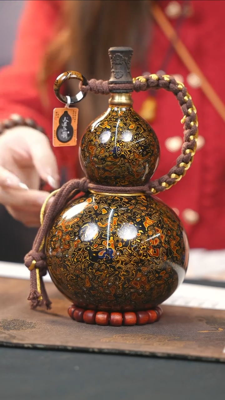 【闪购商品】WB146漆艺酒葫芦不包手串及旋转底座