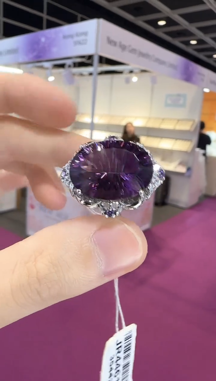 银S925镶嵌戒指紫晶16*25mm帝王紫高级款