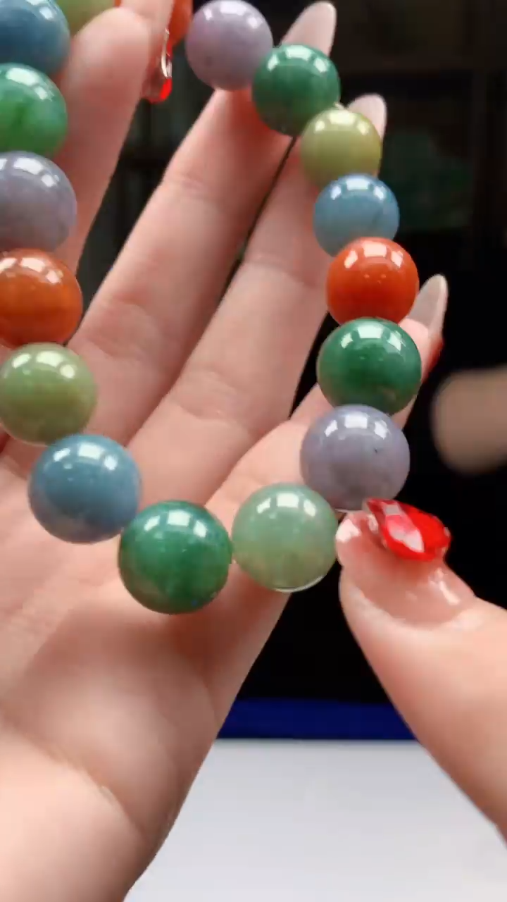 【闪购商品】定制翡翠未镶嵌1044ry-毛货手串62