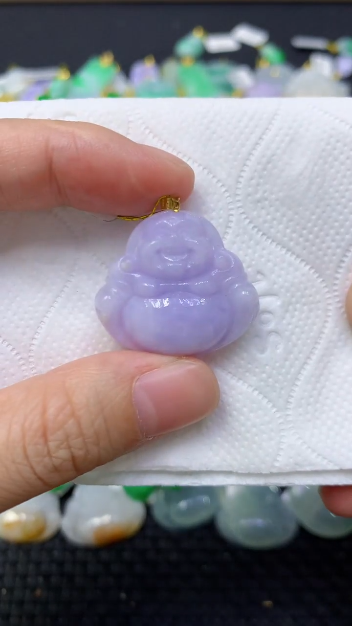 颈饰18K金镶嵌翡翠天然缅甸翡翠A货