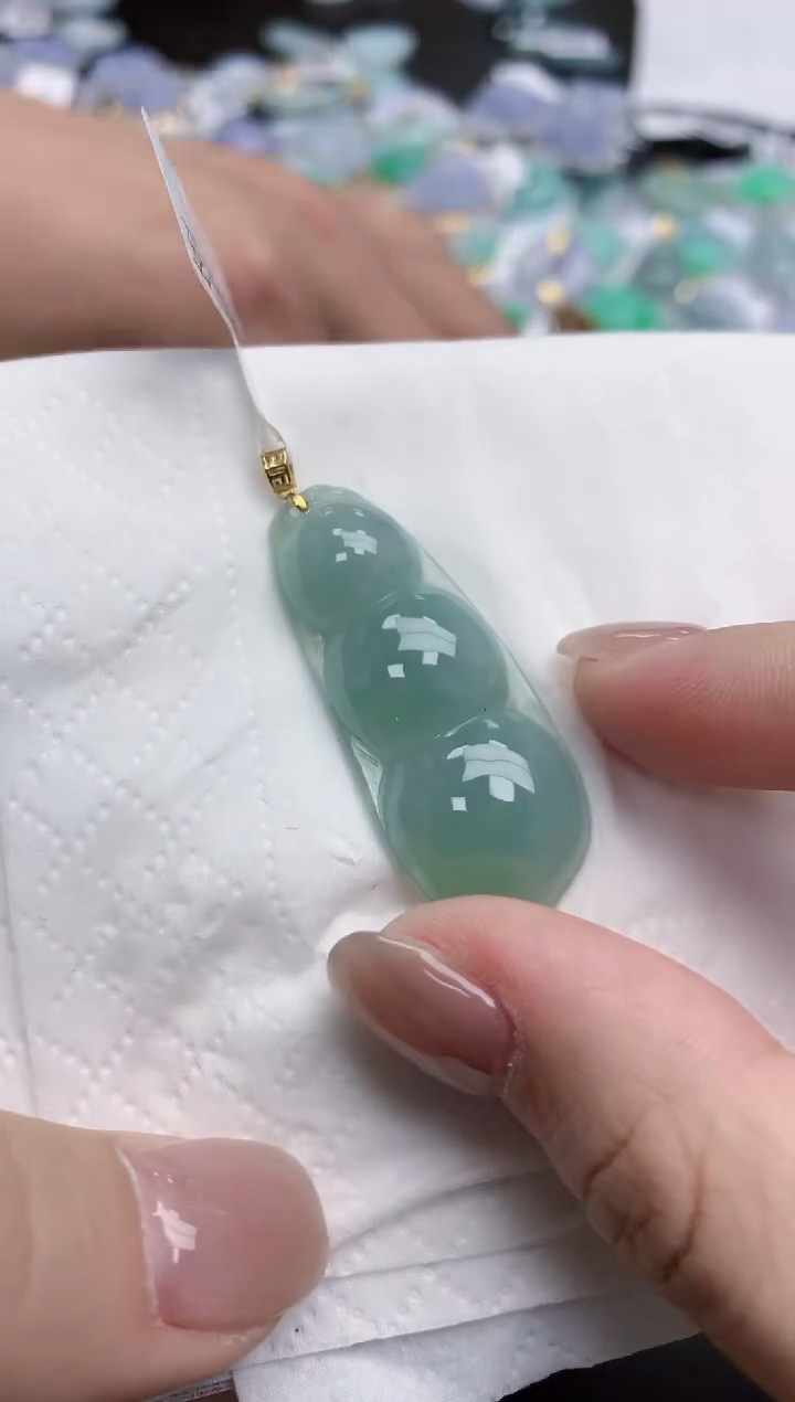 【闪购商品】翡翠颈饰18K金镶嵌天然缅甸翡翠A货