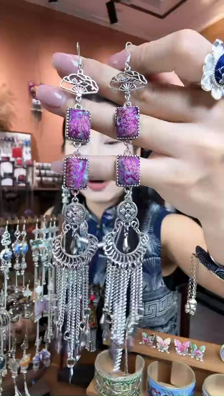 刺绣纯手工民族风耳环