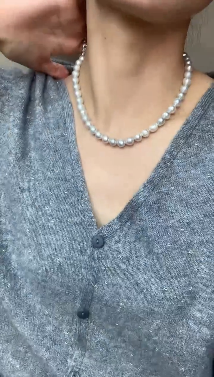 【闪购商品】海水珍珠项链银S925镶嵌w24