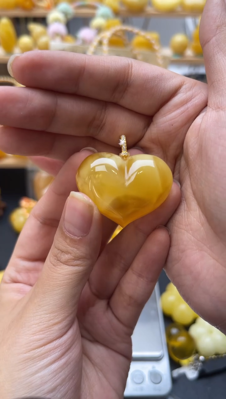 琥珀银S925镶嵌珠宝奇石049琥珀蜜蜡微瑕