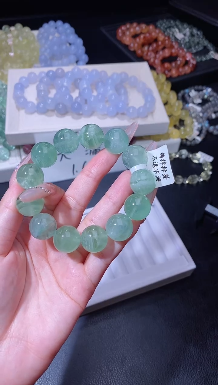 未镶嵌手链萤石1027.14绿萤石手串 多样性发其一