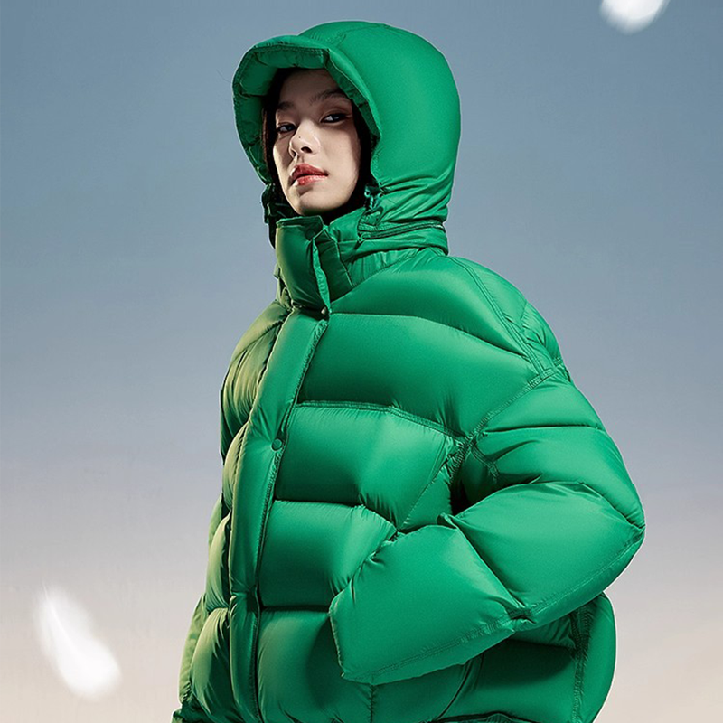 羽绒服女冬季杨紫同款2025新款丛林绿宽松加厚短款品牌剪标款
