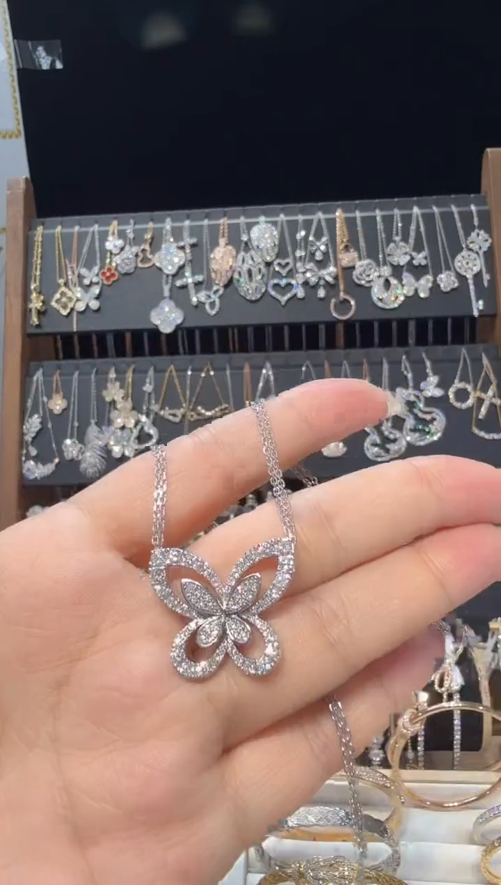 铂Pt950镶嵌实验室培育钻石项链