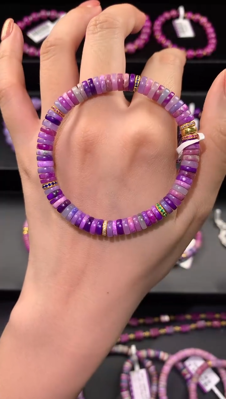 【闪购商品】18K金镶嵌苏纪石（舒俱来）..舒俱来手串