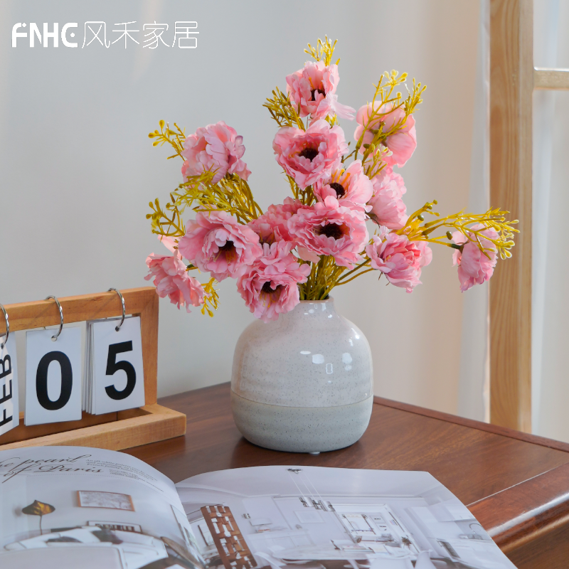 裙摆花仿真花装饰花陶瓷瓶餐厅客厅桌面装饰花摆件假花插花卧室