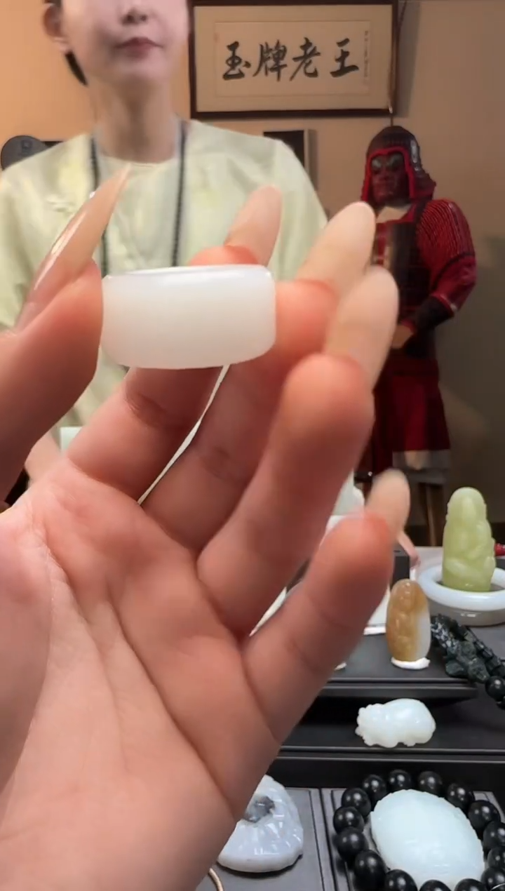 【闪购商品】和田玉白玉戒指未镶嵌（17-19）