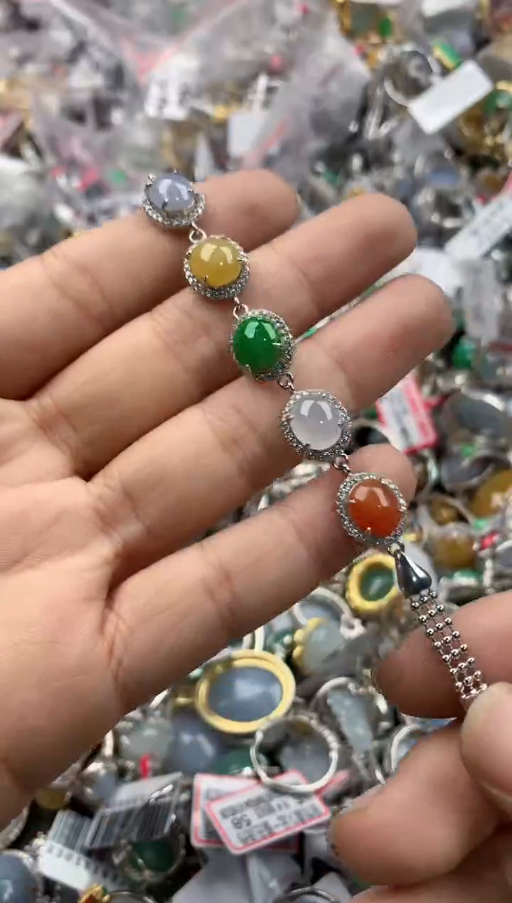 银S925镶嵌戒指翡翠3333----5
