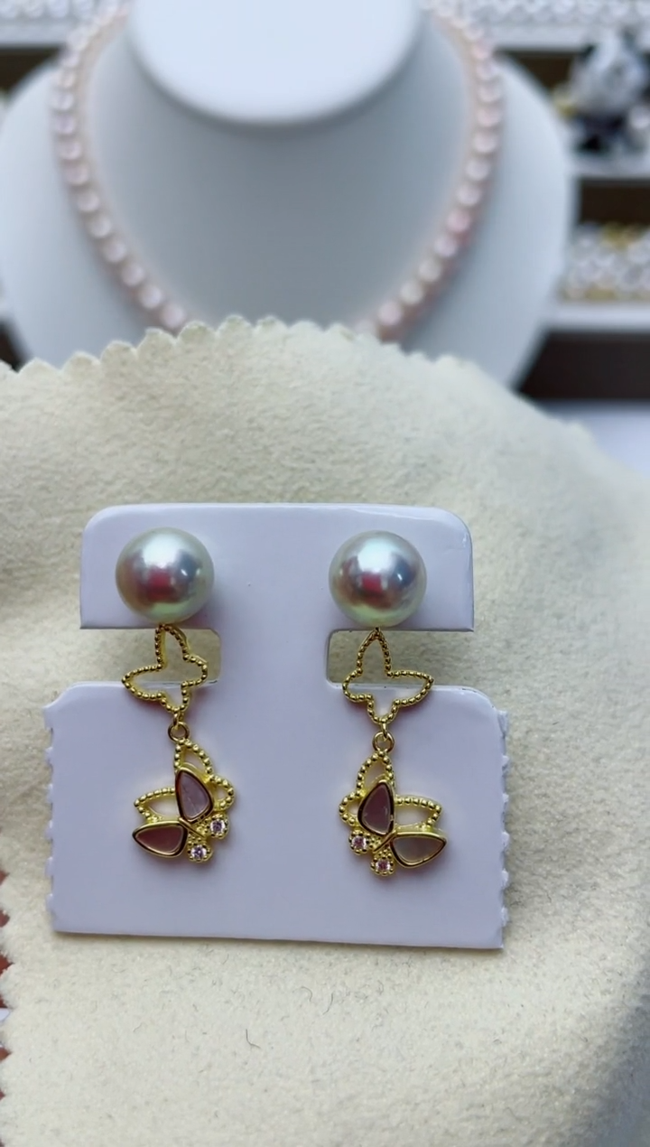 【闪购商品】海水珍珠耳饰银S925镶嵌W57