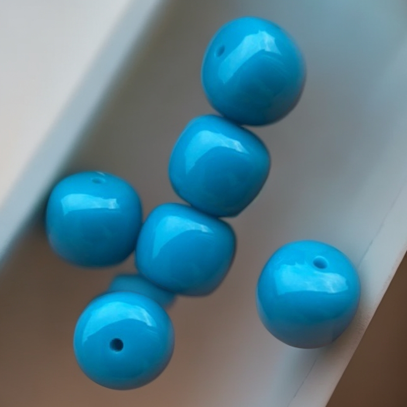 高瓷暴力蓝老型顶珠文玩手串配饰散珠腰珠顶珠单珠