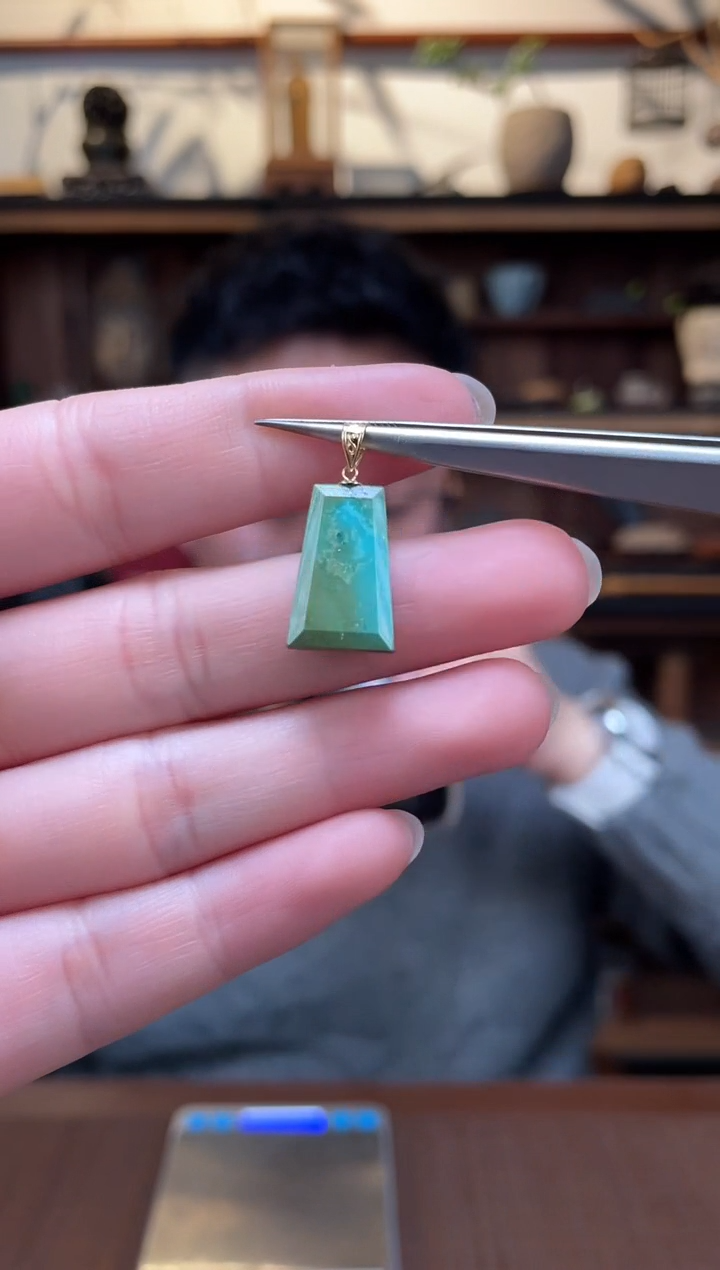 【闪购商品】绿松石吊坠18K金镶嵌03松石吊坠GW赠链